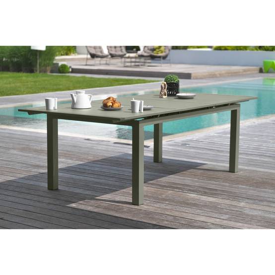 Dcb Garden - Table de jardin 10 places en aluminium - Kaki - MIAMI - Image 5