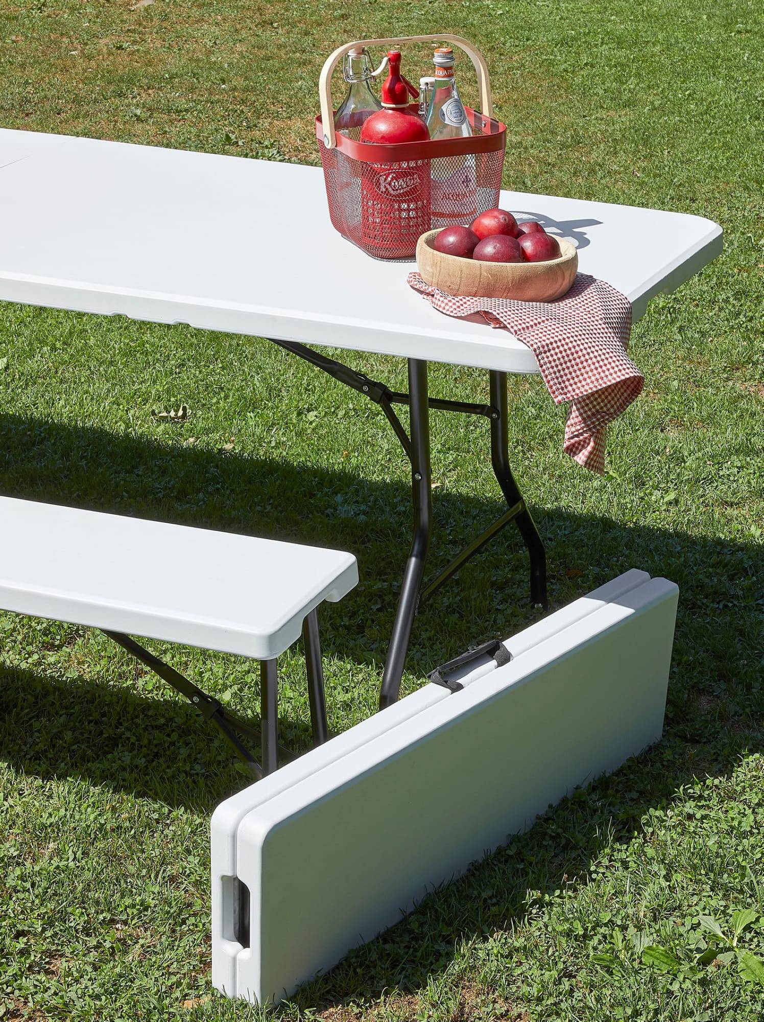 Table pliante rectangulaire intérieur, extérieur 75,5x49,5 blanc EASY garbar - Image 5