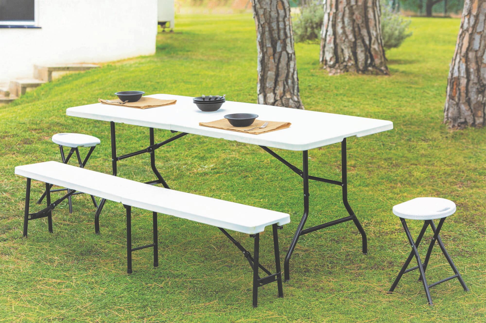 Table pliante rectangulaire intérieur, extérieur 75,5x49,5 blanc EASY garbar - Image 3