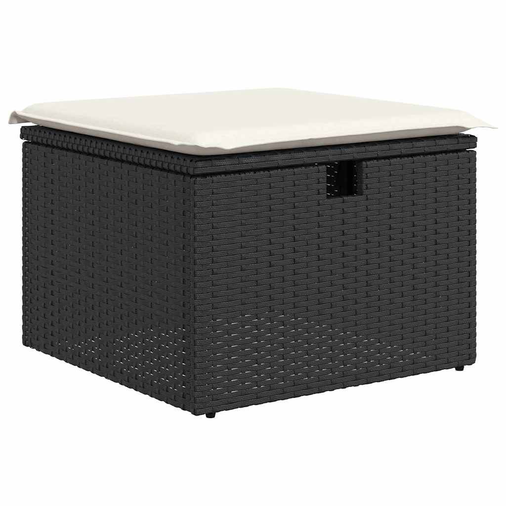 Salon de Jardin 4 Places Poly Rotin avec Coussins et Rangement pour Balcon Noir – ComfortXL Outdoor Living - Image 6