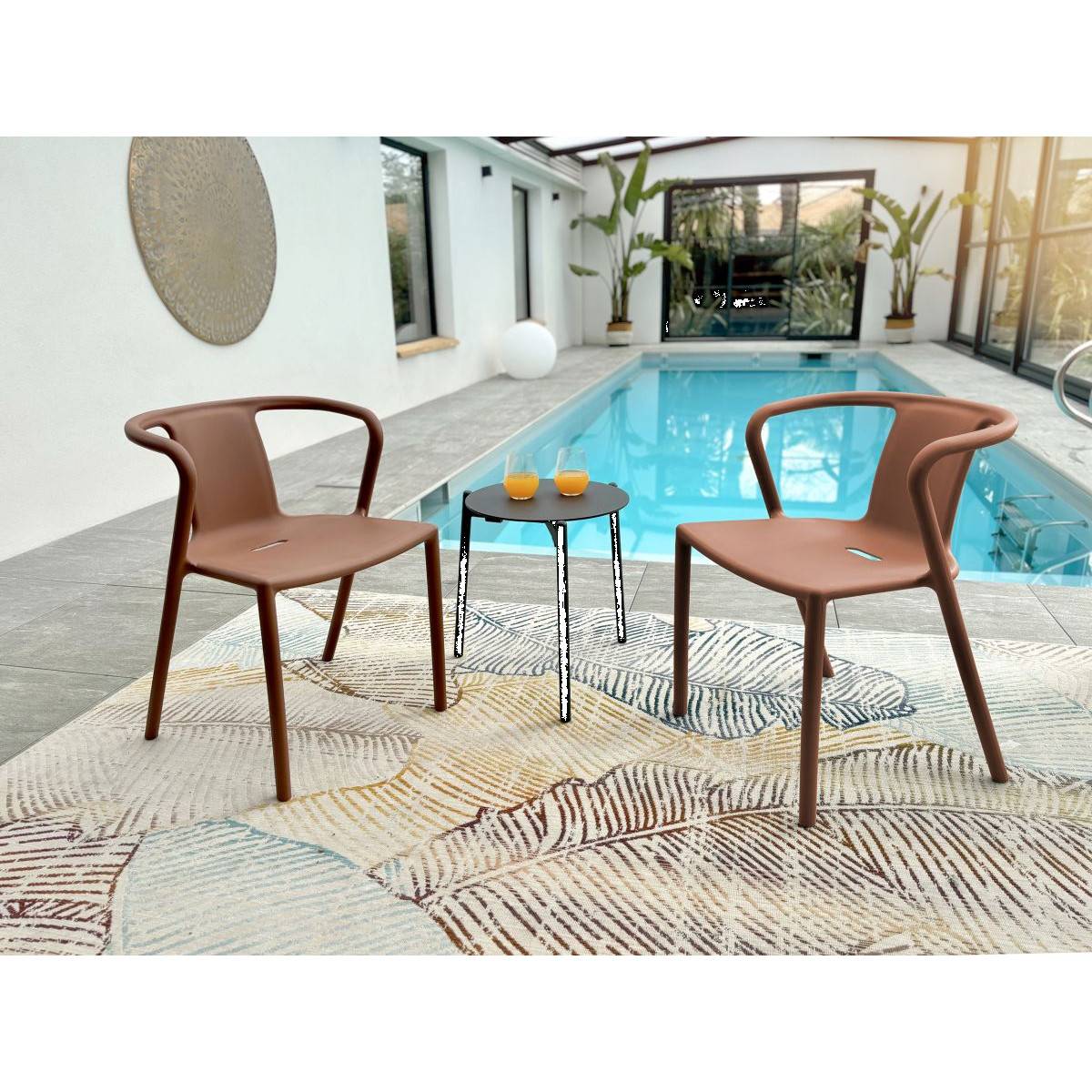 City Garden - Lot composé de 2 fauteuils de jardin - CITY GARDEN - DIEGO-FT - Terracotta - Empilables - Imagen 8