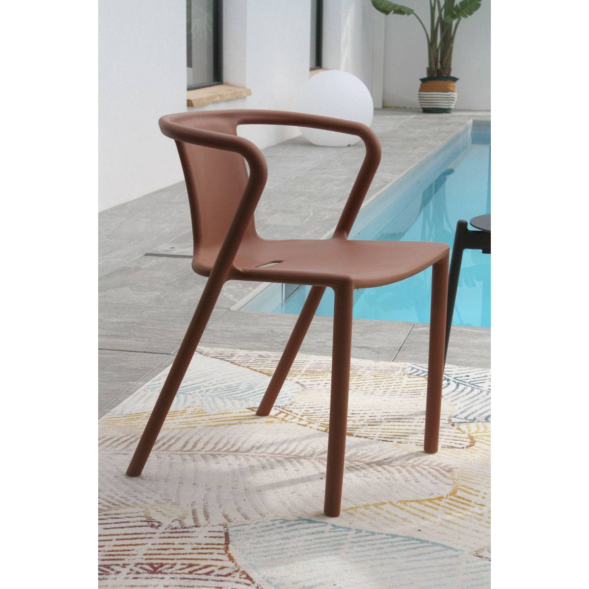 City Garden - Lot composé de 2 fauteuils de jardin - CITY GARDEN - DIEGO-FT - Terracotta - Empilables - Imagen 5