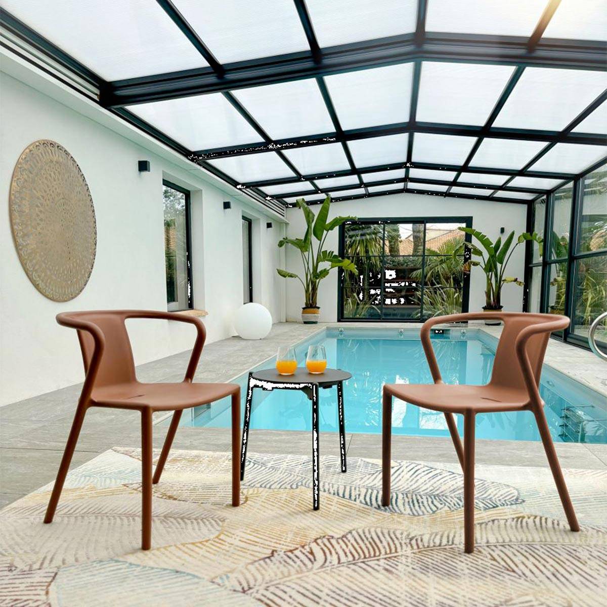 City Garden - Lot composé de 2 fauteuils de jardin - CITY GARDEN - DIEGO-FT - Terracotta - Empilables - Imagen 7