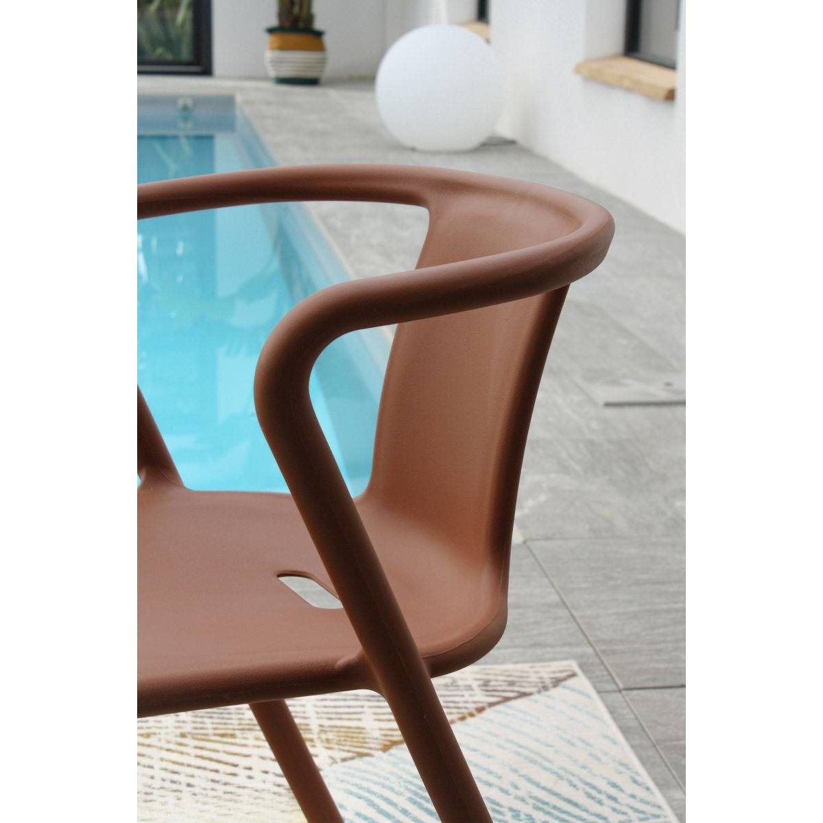City Garden - Lot composé de 2 fauteuils de jardin - CITY GARDEN - DIEGO-FT - Terracotta - Empilables - Imagen 2