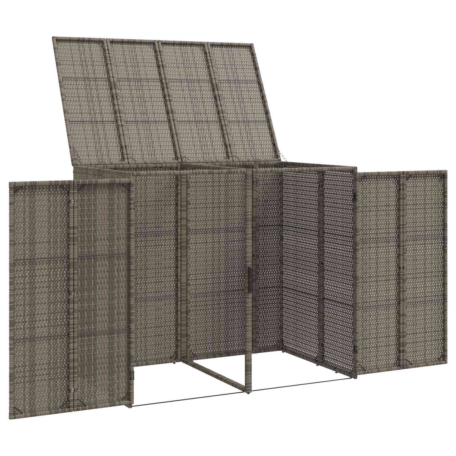 Cache-poubelle double polyéthylène gris 130 x 80 x 115 cm - PANGIVO - Image 4