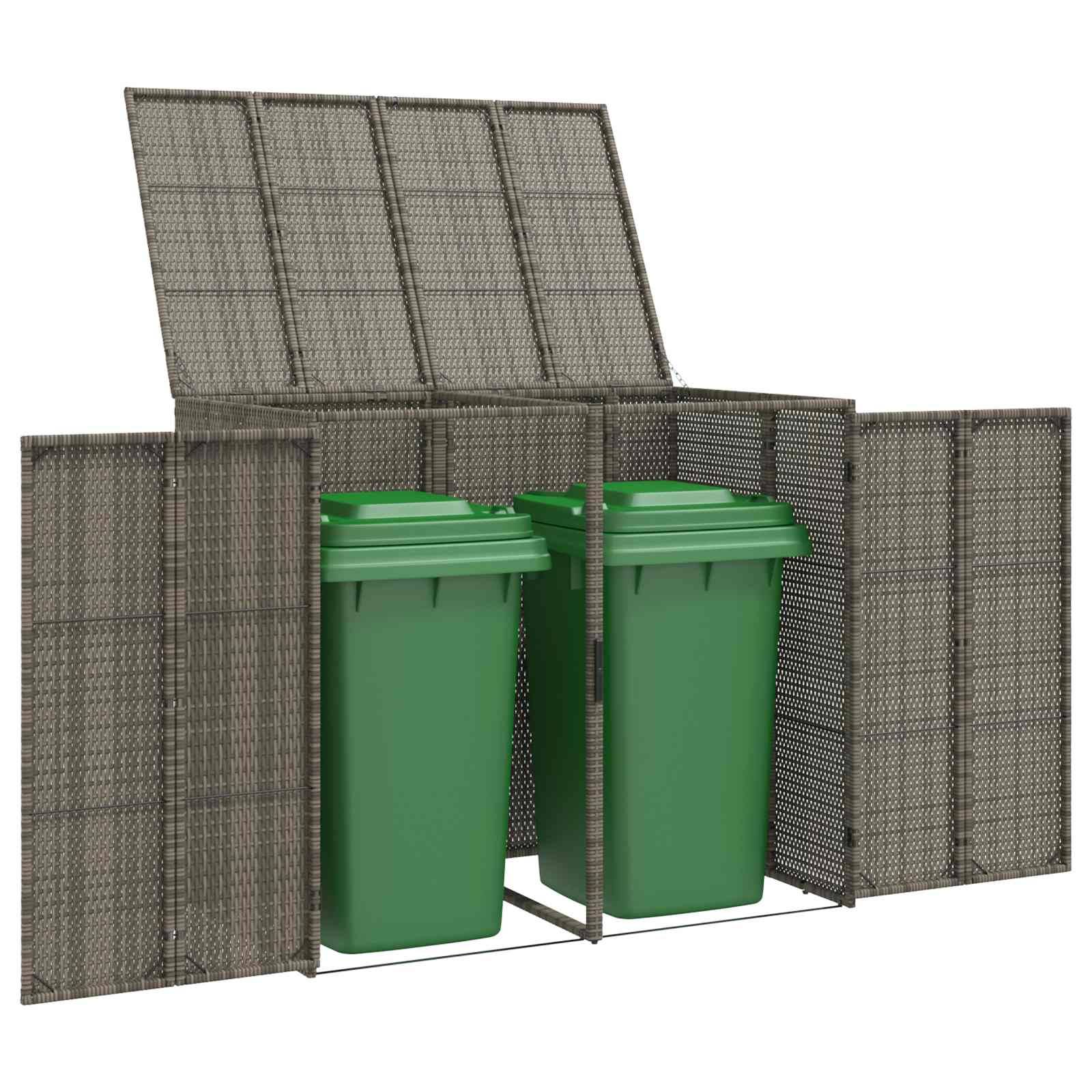 Cache-poubelle double polyéthylène gris 130 x 80 x 115 cm - PANGIVO - Image 8