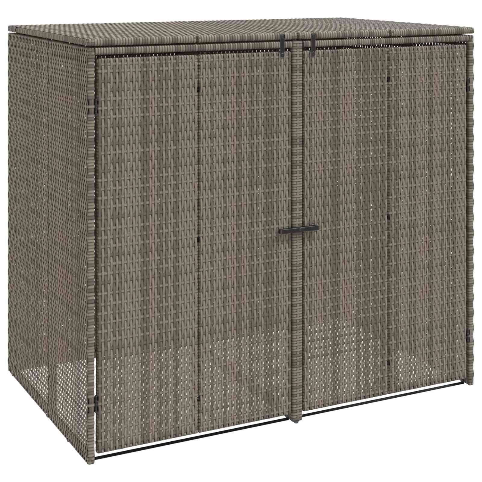 Cache-poubelle double polyéthylène gris 130 x 80 x 115 cm - PANGIVO - Image 2