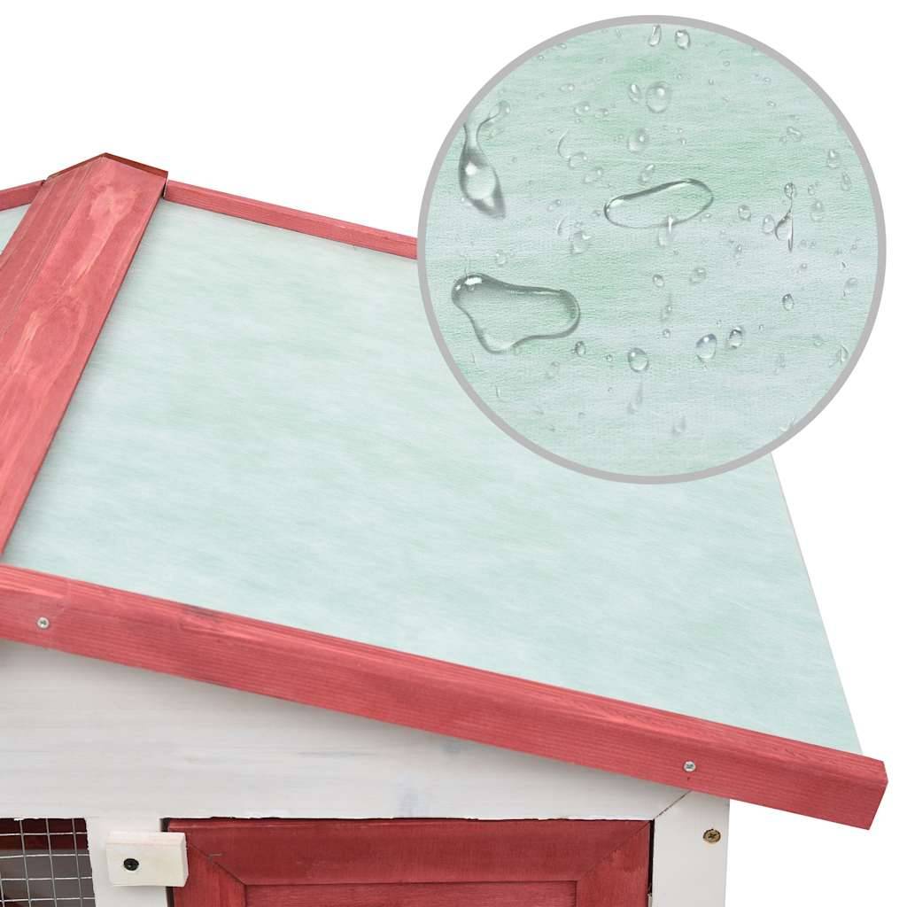 Vidaxl - Clapier d'extérieur 3 portes Rouge Bois vidaXL 170839 - Imagen 4