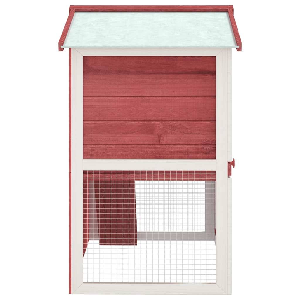 Vidaxl - Clapier d'extérieur 3 portes Rouge Bois vidaXL 170839 - Imagen 5