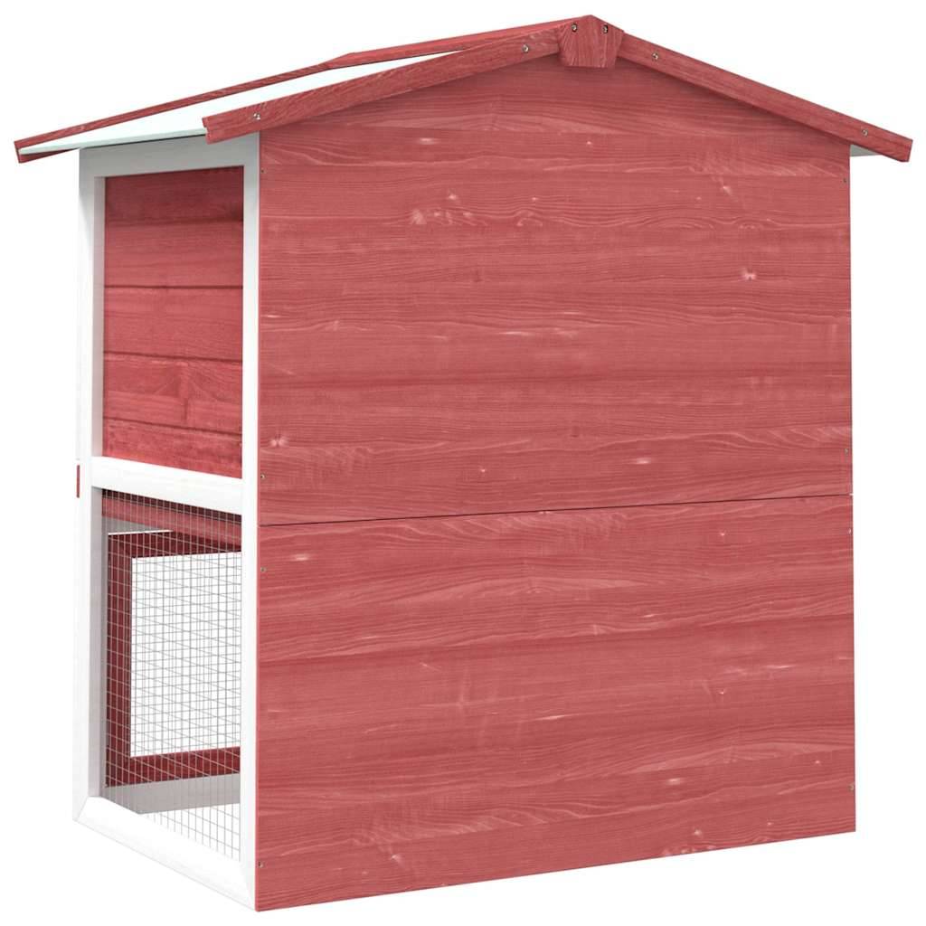 Vidaxl - Clapier d'extérieur 3 portes Rouge Bois vidaXL 170839 - Imagen 6