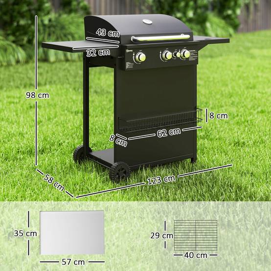PANGIVO - Barbecue gaz acier noir 123 x 58 x 98 cm - PANGIVO - Image 5