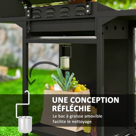 PANGIVO - Barbecue gaz acier noir 123 x 58 x 98 cm - PANGIVO - Image 9