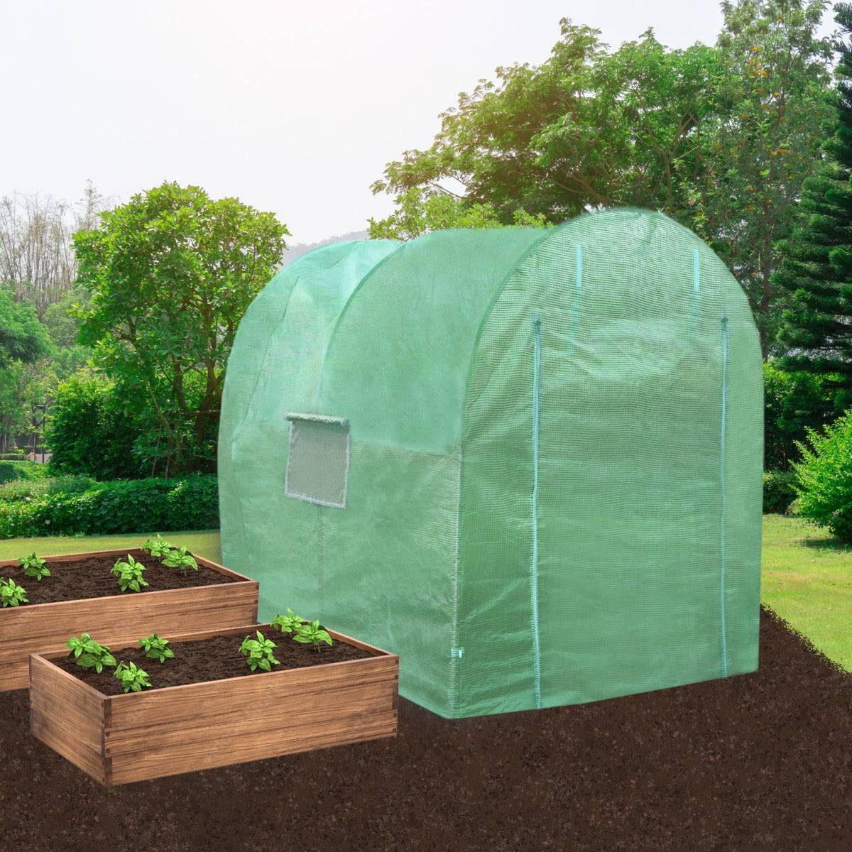 Monstershop - Serre Polytunnel 19mm 3m x 2m avec Étagères - Imagen 3