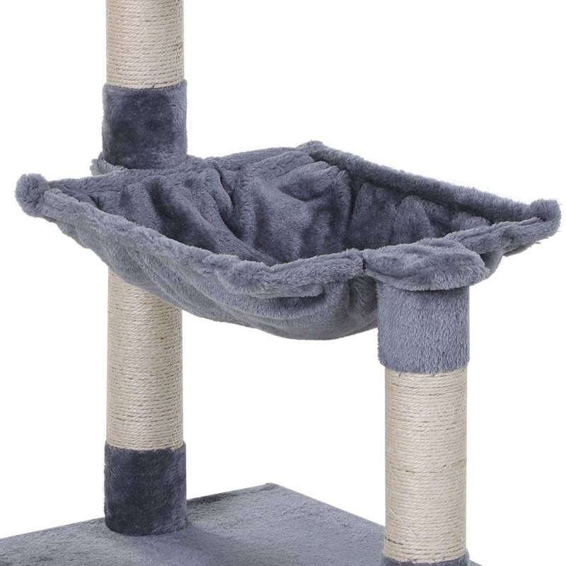 Arbre à chat compact avec hamac en peluche et poteaux à griffer en sisal – ComfortXL Pet Living - Image 8