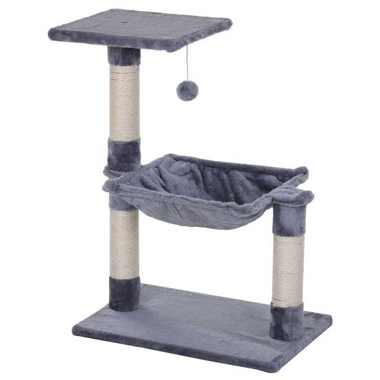 Arbre à chat compact avec hamac en peluche et poteaux à griffer en sisal – ComfortXL Pet Living - Image 2