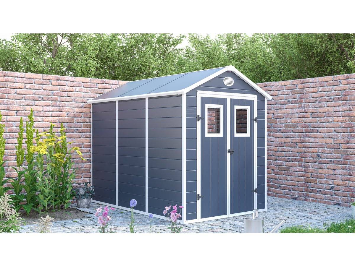 Abri De Jardin Résine "texas" - 5.23 M² - Kit D'ancrage Inclus - Anthracite -habitat Et Jardin - Image 2
