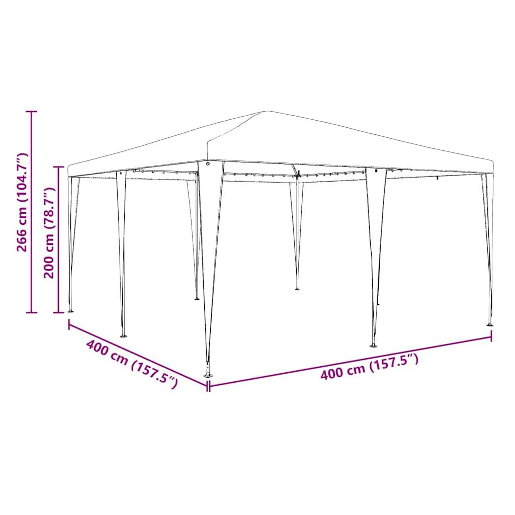 Tente de fête Blanc 400 x 400 x 266 cm Polyéthylène et acier