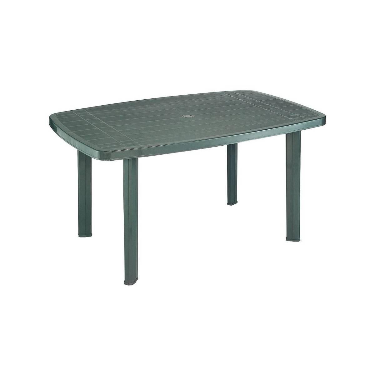 Table de jardin 137 x 85 x H72 cm Résine vert foncé Progarden Balcon Terrasse - Imagen 1