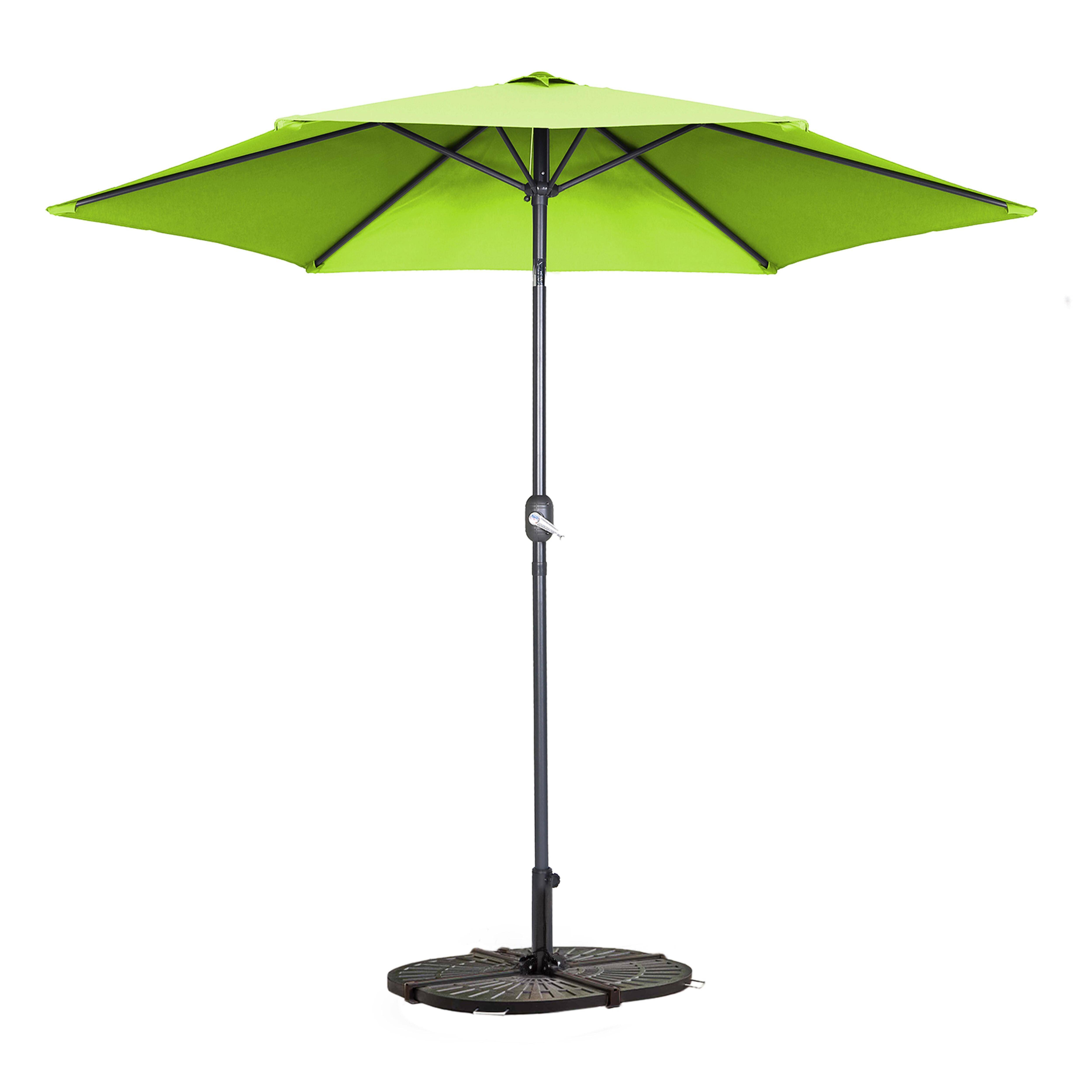 Oviala - Parasol droit inclinable 3m et 4 dalles lestées aluminium vert Matera - Oviala - Imagen 1