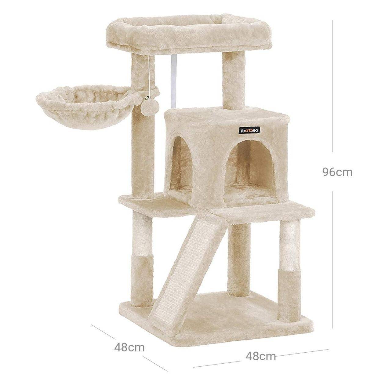 Helloshop26 - Arbre à chat tour avec haute plate-forme d'observation 96 cm beige - Imagen 2