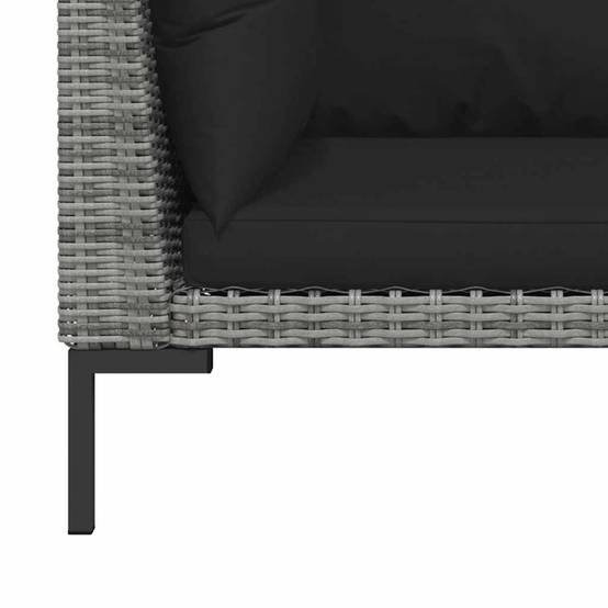 ComfortXL - Salon de jardin 3 pièces Résine tressée Demi-Ronde avec Table basse pour Jardin Gris Foncé – ComfortXL Outdoor Living - Image 10