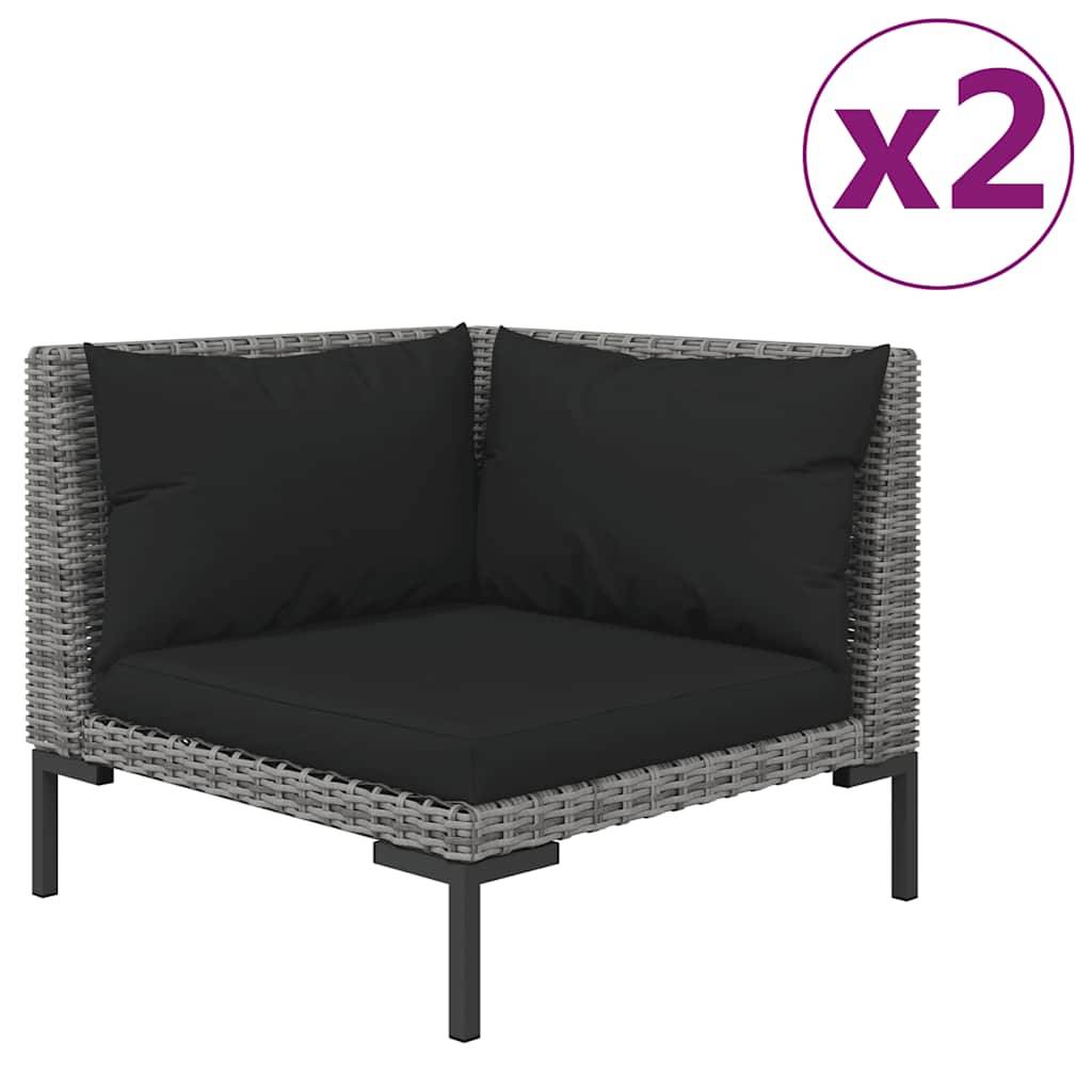 ComfortXL - Salon de jardin 3 pièces Résine tressée Demi-Ronde avec Table basse pour Jardin Gris Foncé – ComfortXL Outdoor Living - Image 3