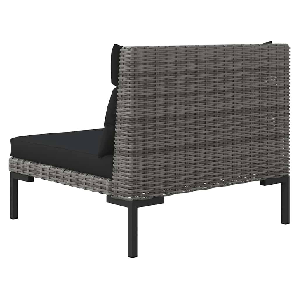 ComfortXL - Salon de jardin 3 pièces Résine tressée Demi-Ronde avec Table basse pour Jardin Gris Foncé – ComfortXL Outdoor Living - Image 9