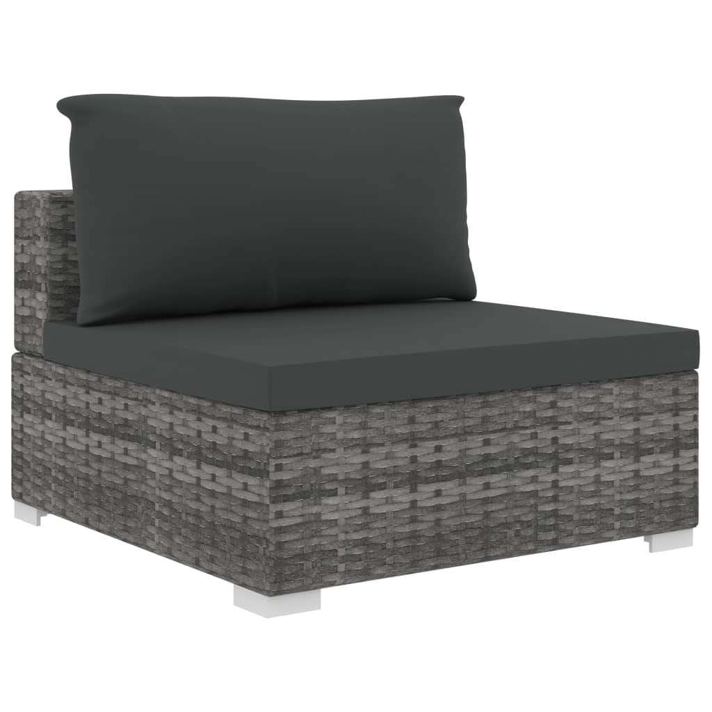 Vidaxl - Salon de jardin 5 pcs avec coussins résine tressée gris vidaXL 46783 - Imagen 6