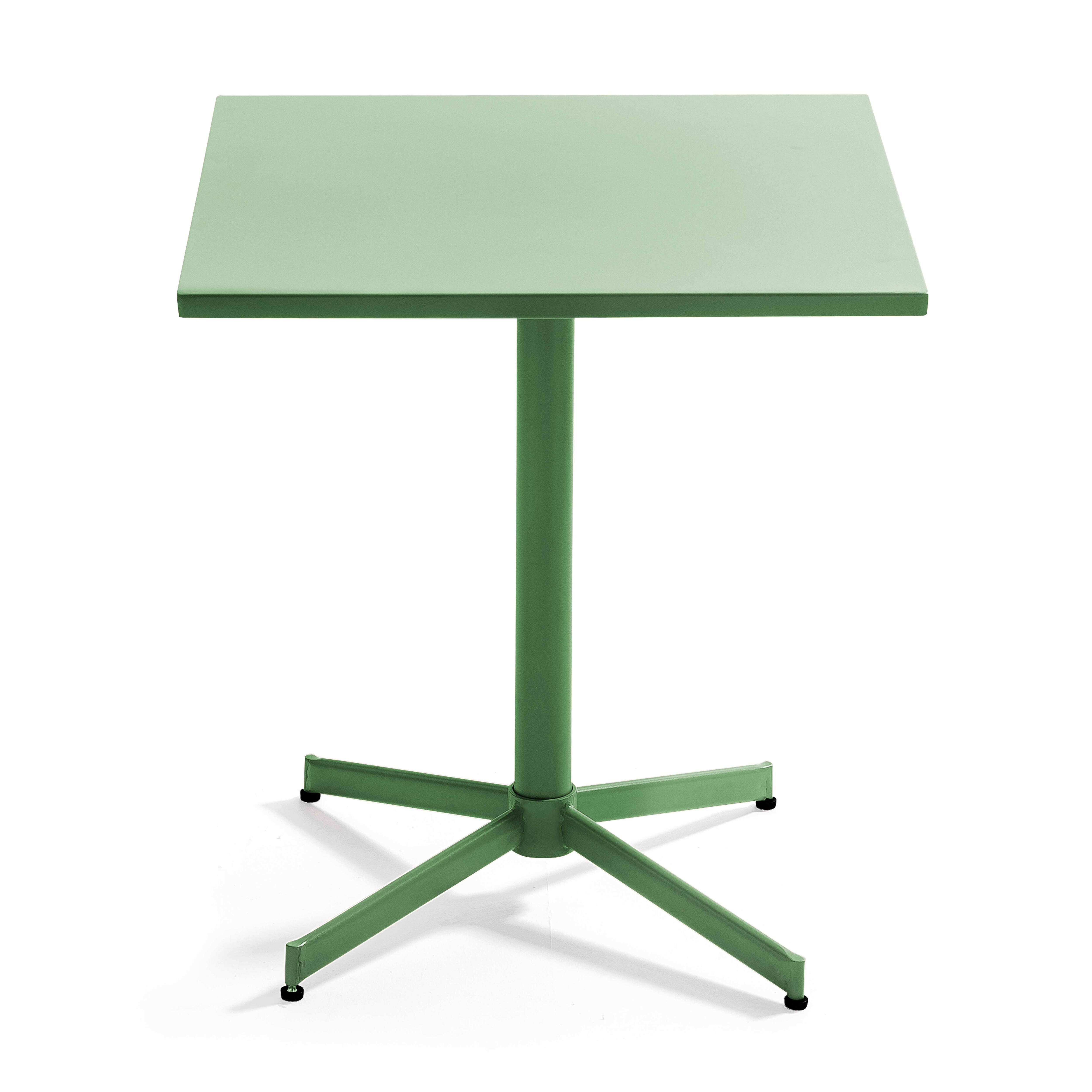 Oviala - Table de jardin carrée bistro inclinable en acier vert cactus Palavas - Oviala - Imagen 4