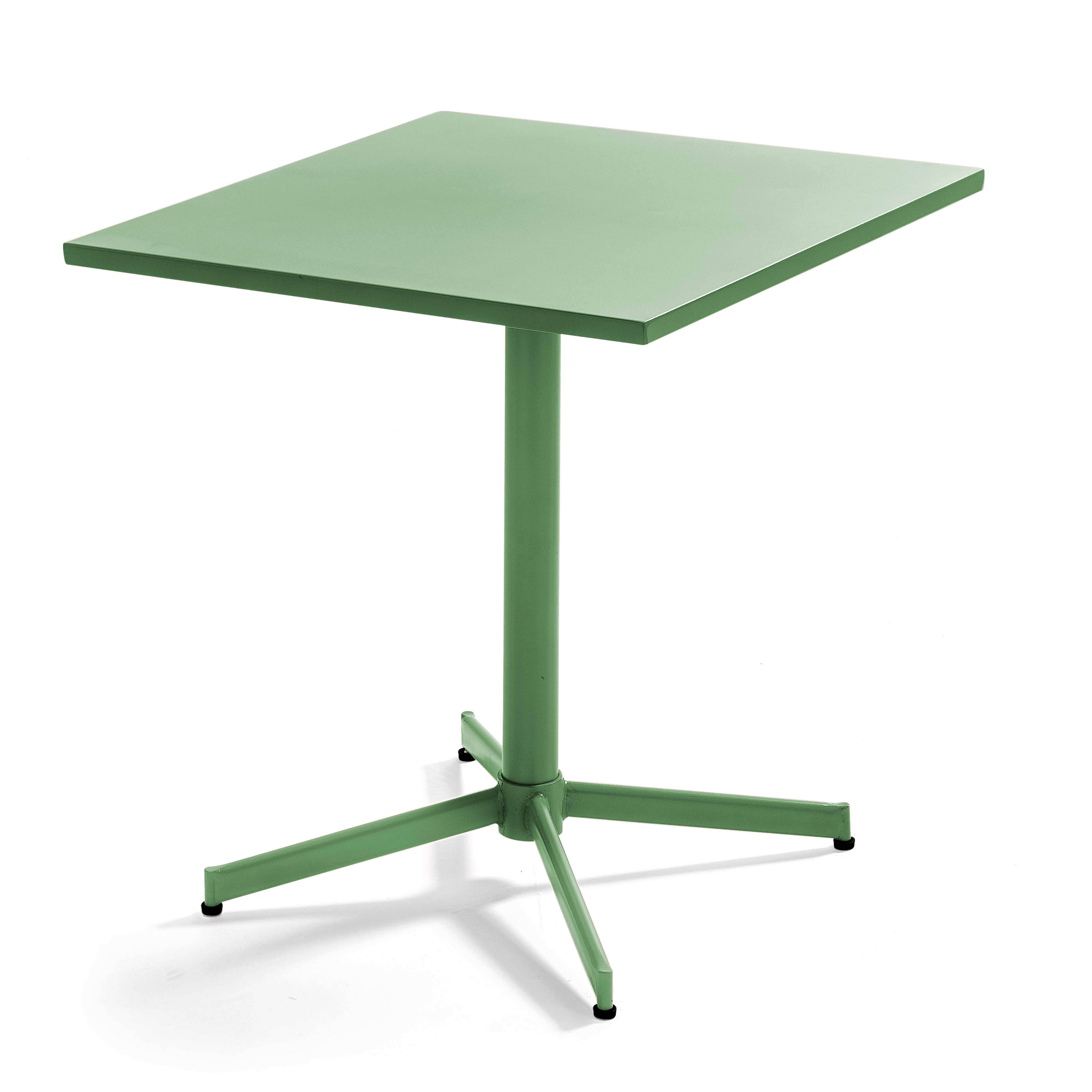 Oviala - Table de jardin carrée bistro inclinable en acier vert cactus Palavas - Oviala - Imagen 1