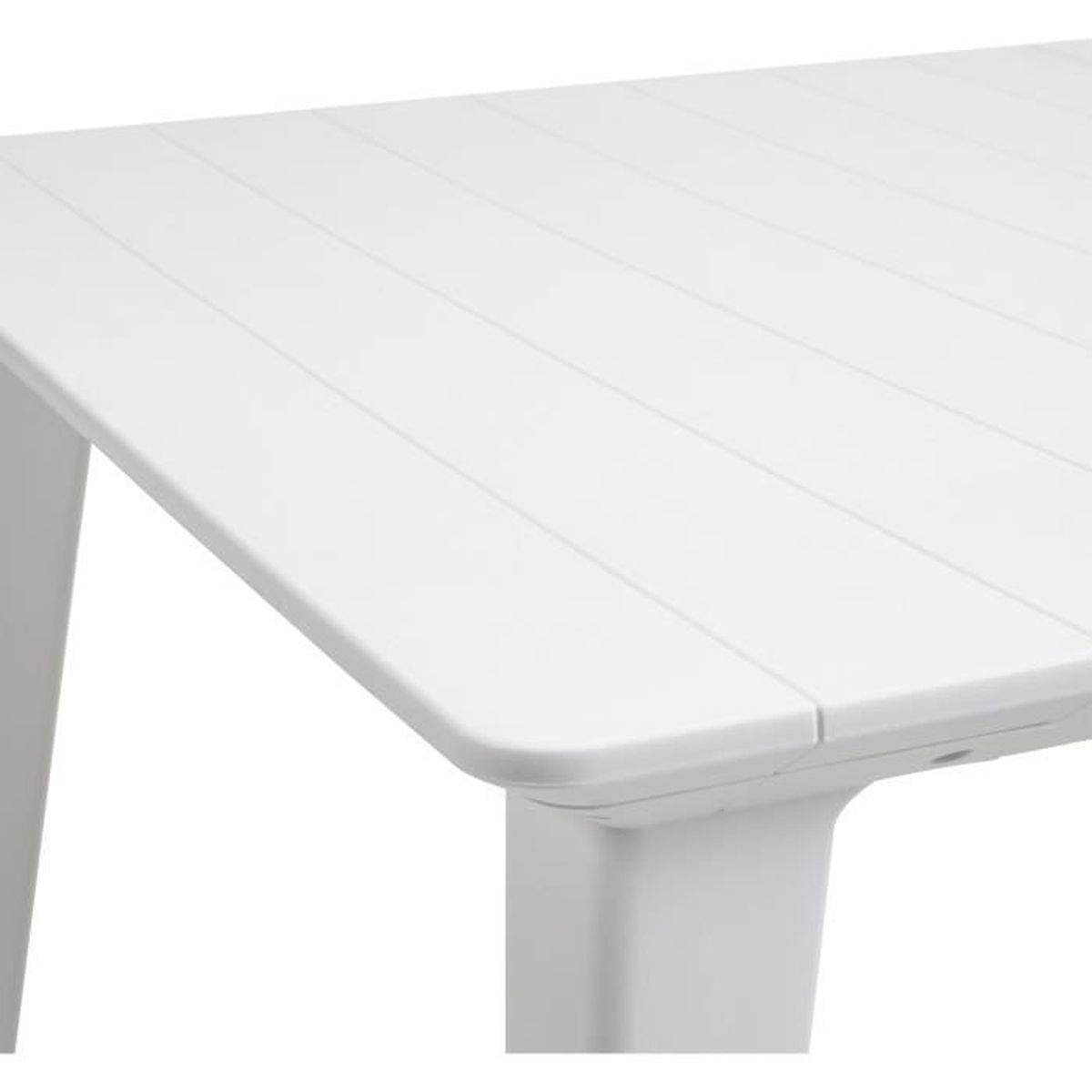 Table de jardin rectangulaire blanche 157 x 98 x 74 cm, résine, assises 6 - ALLIBERT by KETER - Image 4