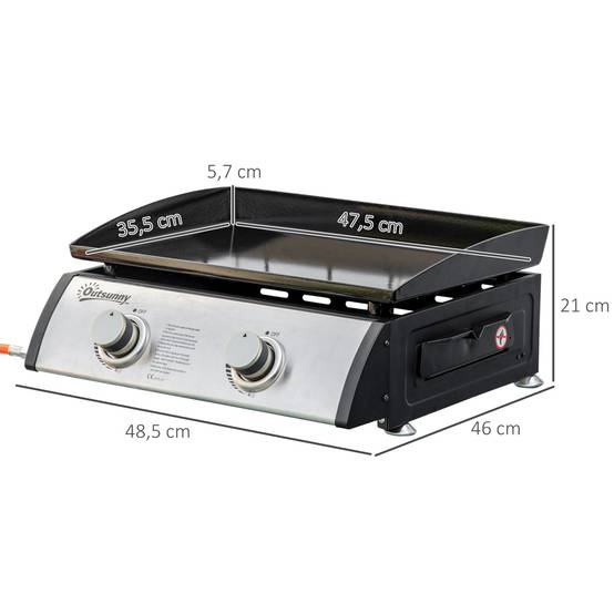 Plancha gaz inox argenté 48.5 x 48 x 21 cm - PANGIVO - Image 5