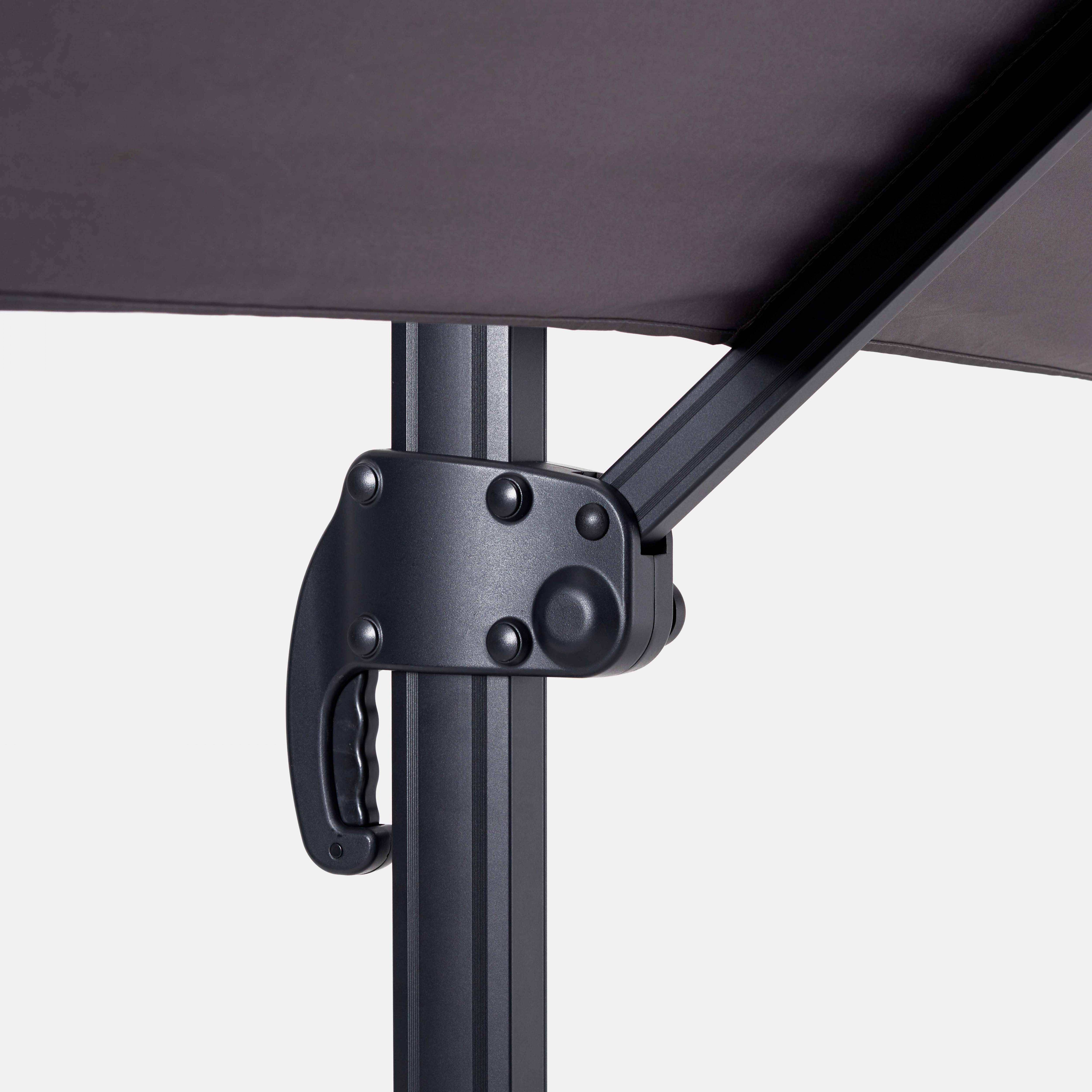 Oviala - Parasol déporté inclinable 360° 2x3m et dalle sur roues gris Amalya - Oviala - Imagen 3