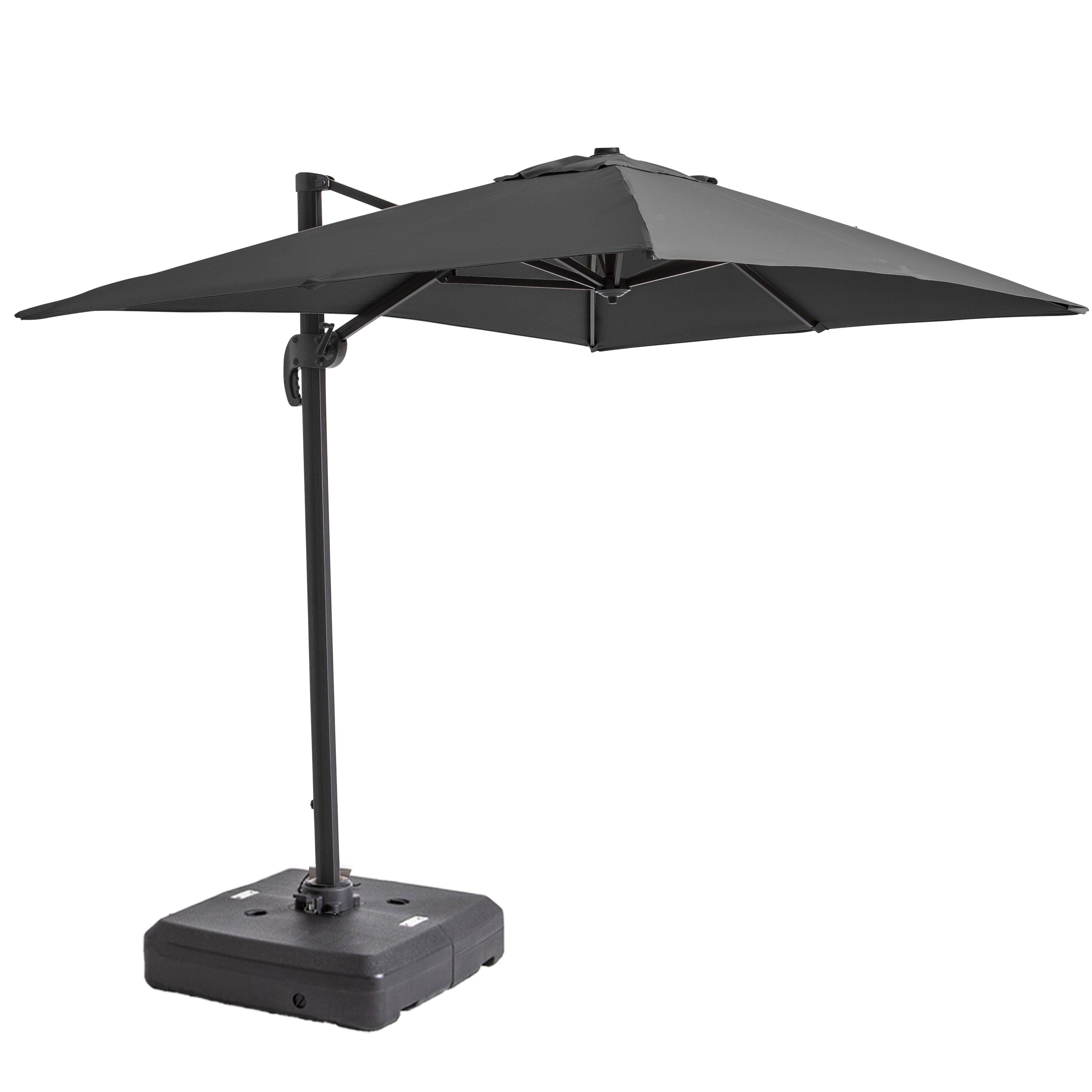 Oviala - Parasol déporté inclinable 360° 2x3m et dalle sur roues gris Amalya - Oviala - Imagen 1
