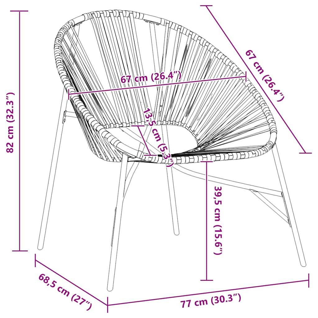 PANGIVO - Chaise œuf de jardin noir et gris clair résine tressée 77 x 68,5 x 82 cm - PANGIVO - Image 8