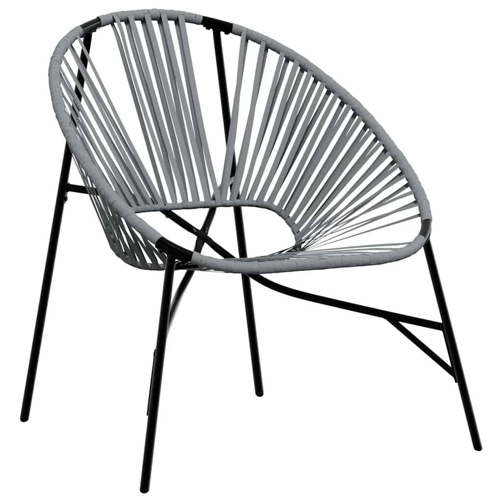 PANGIVO - Chaise œuf de jardin noir et gris clair résine tressée 77 x 68,5 x 82 cm - PANGIVO - Image 2