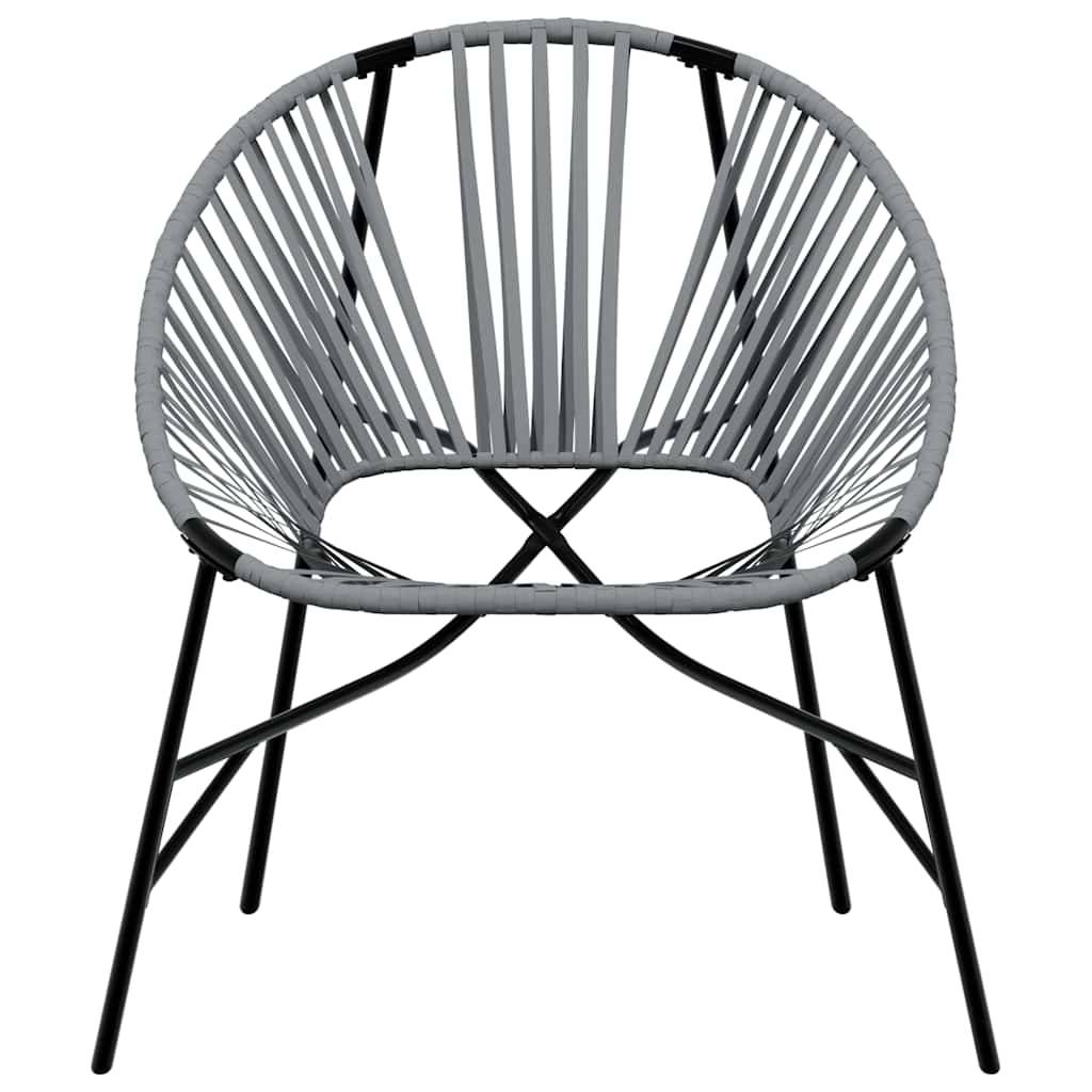 PANGIVO - Chaise œuf de jardin noir et gris clair résine tressée 77 x 68,5 x 82 cm - PANGIVO - Image 4