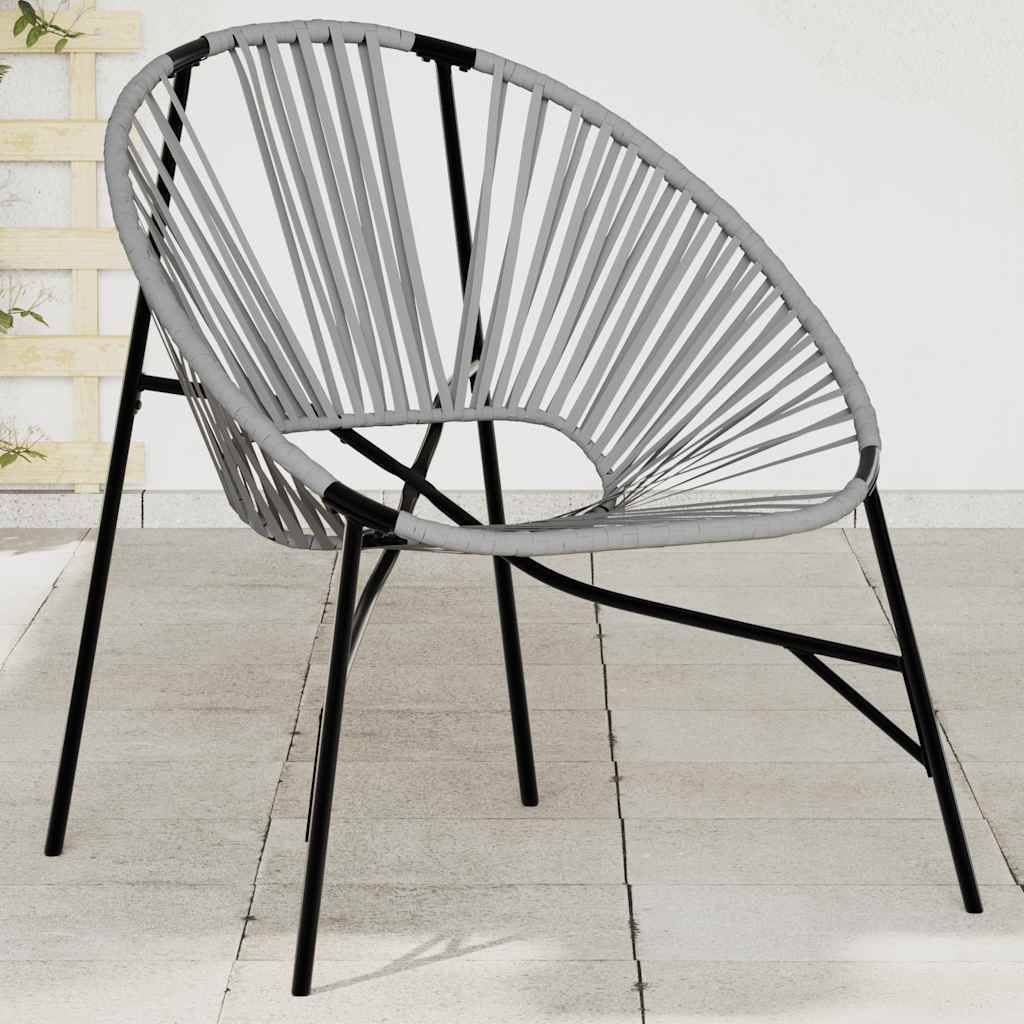 PANGIVO - Chaise œuf de jardin noir et gris clair résine tressée 77 x 68,5 x 82 cm - PANGIVO - Image 1