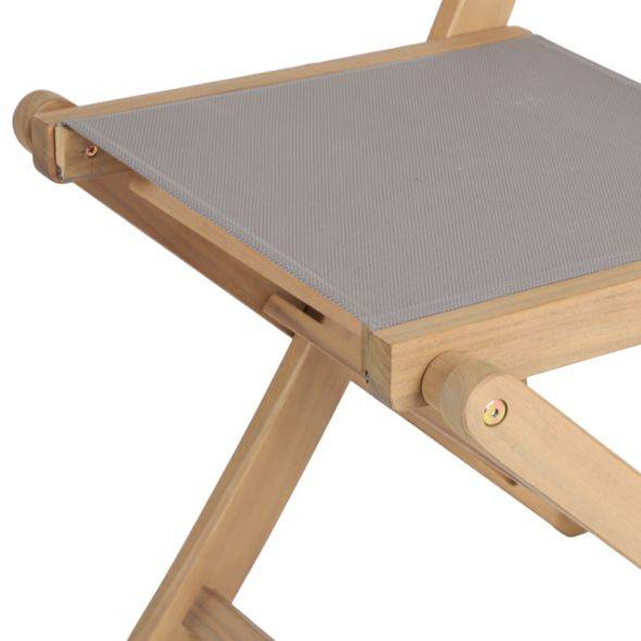 Beau Rivage - Lot de 2 chaises de jardin RIMINI en bois d'acacia FSC et textilène taupe Beau Rivage - Imagen 4