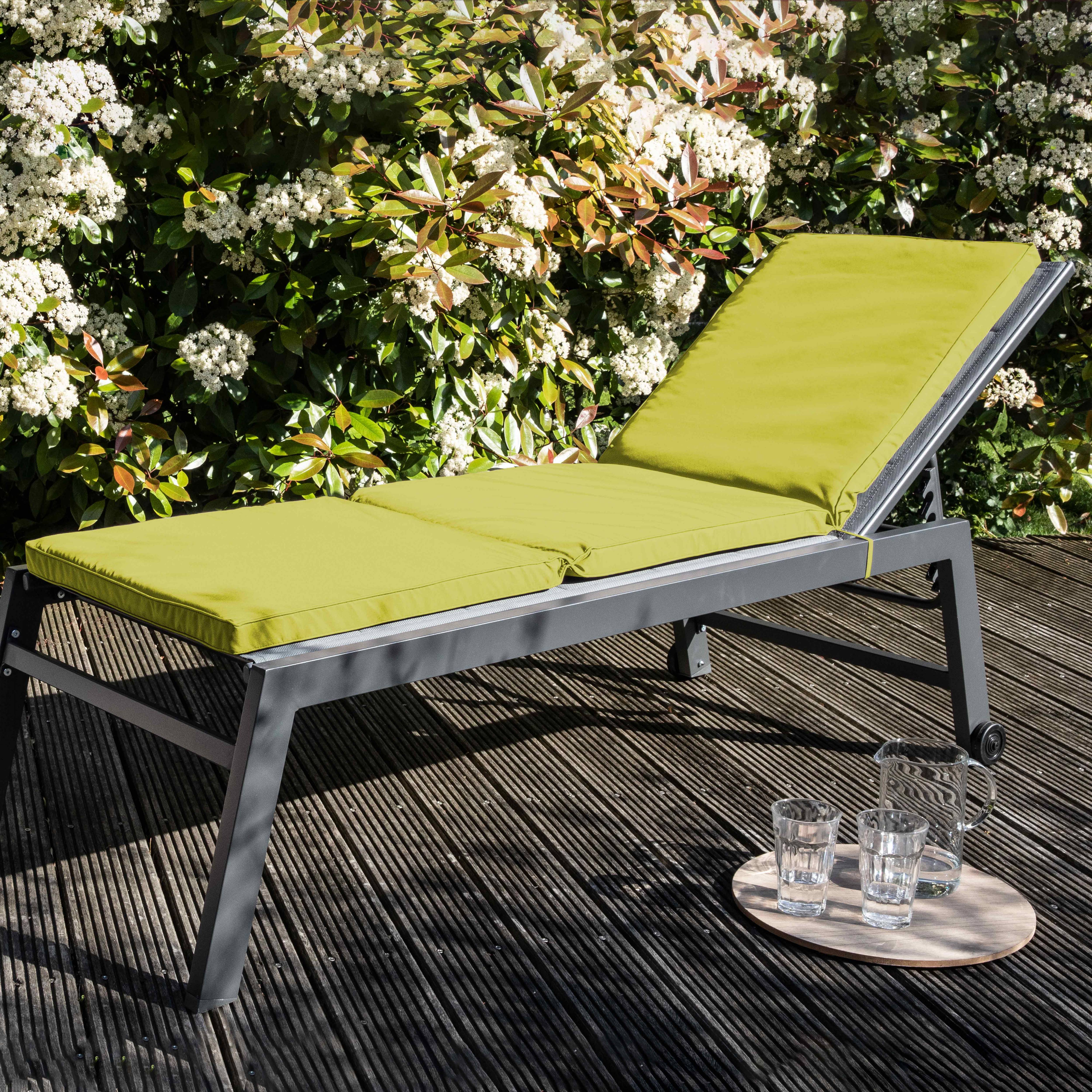 Oviala - Lot de 2 coussins bain de soleil polyester vert 186 x 53 x 5 cm Picchu - Oviala - Imagen 5