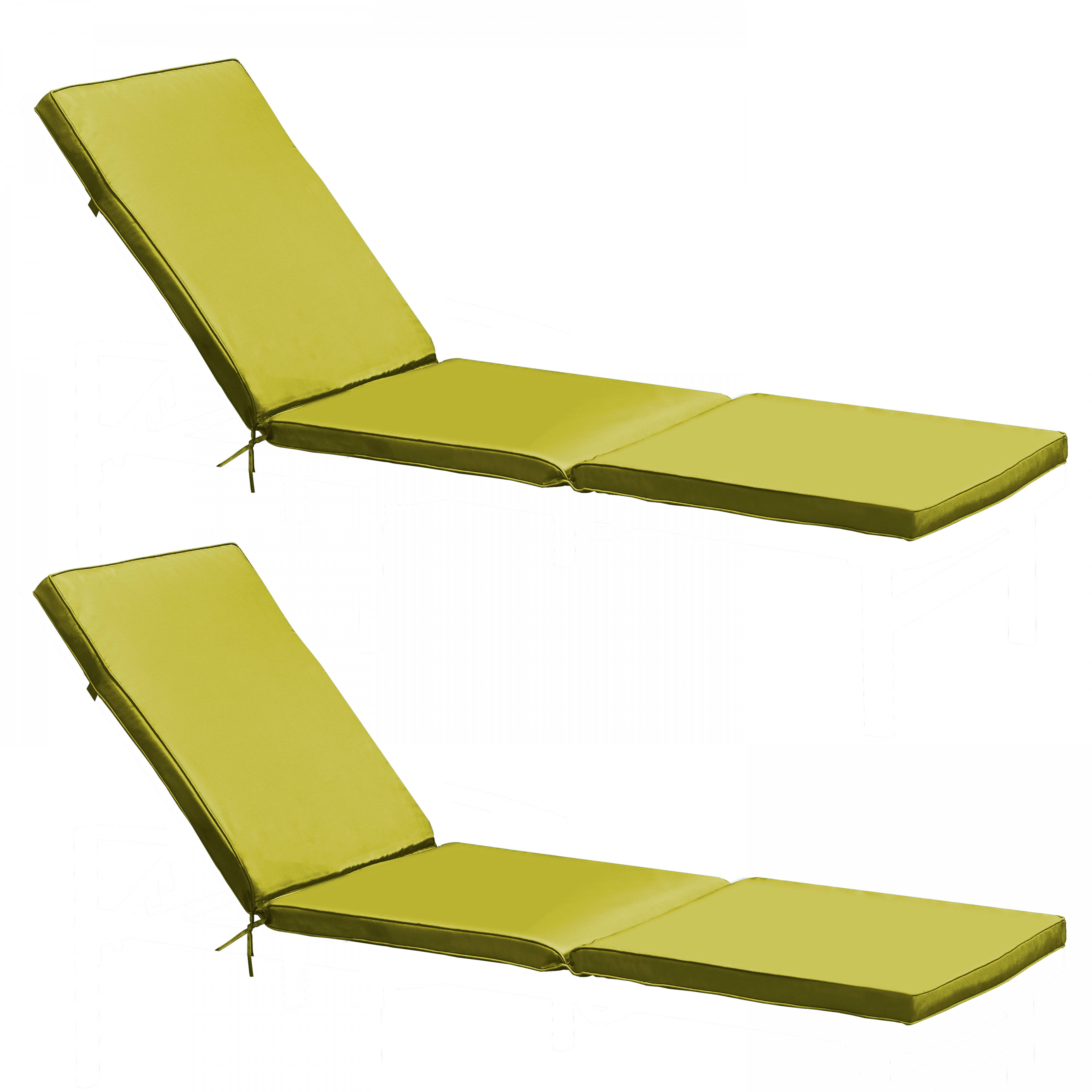 Oviala - Lot de 2 coussins bain de soleil polyester vert 186 x 53 x 5 cm Picchu - Oviala - Imagen 1