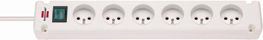 Multiprise Bremounta 6 prises BRENNENSTUHL - 3m - H05VV-F3G1.5 avec interrupteur - blanc - 1150651326 - Imagen 1