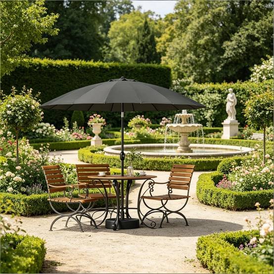 Parasol pour piscine à inclinaison réglable, grand parasol de terrasse, parasol de jardin (socle non inclus, parasol uniquement) - Image 2