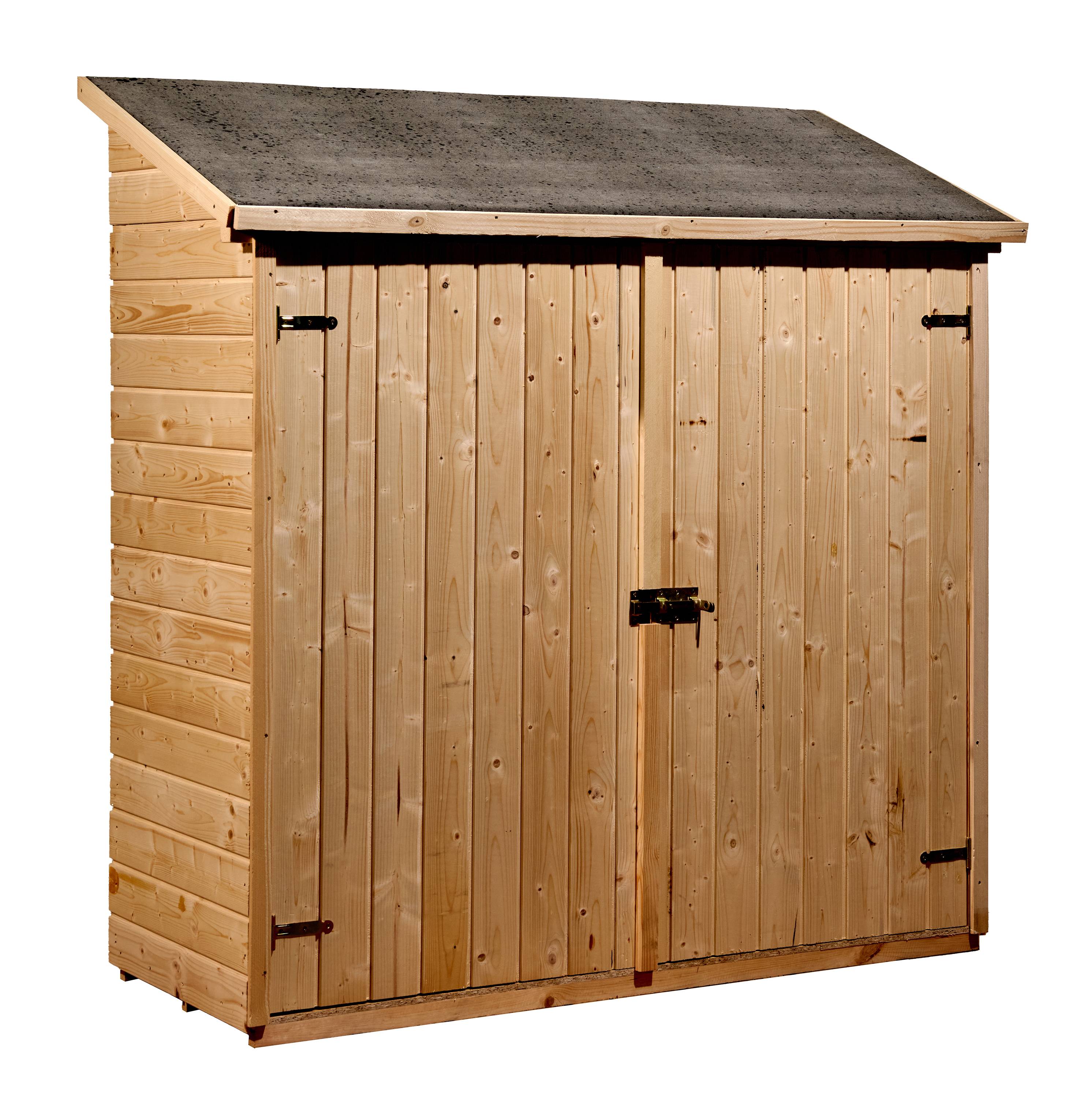 Habrita - Abri mural bois massif de rangement grand volume avec étagère de rangement couverture bitumée / 16 mm / dim ext : L 175 x l 72 x H 174 cm - Imagen 3