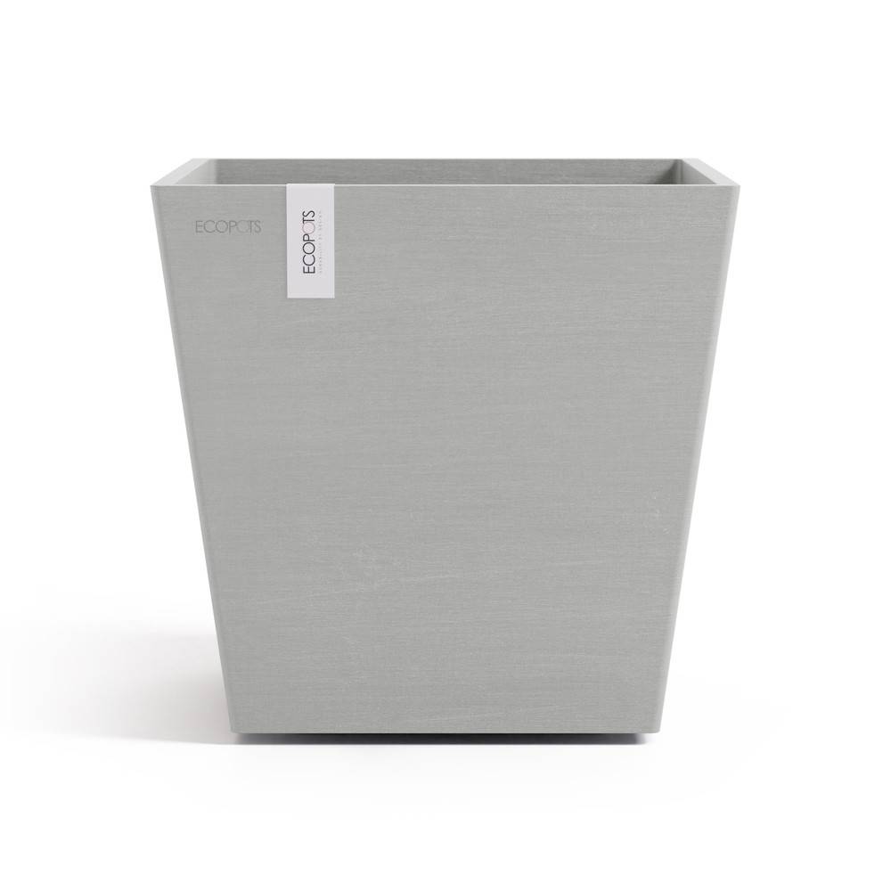 Ecopots - Pot Carré Rotterdam 25 Blanc Gris + réservoir d'eau - 25,2 x 25,2 x H. 24,5 cm - 10,7 L ECOPOTS - Imagen 2