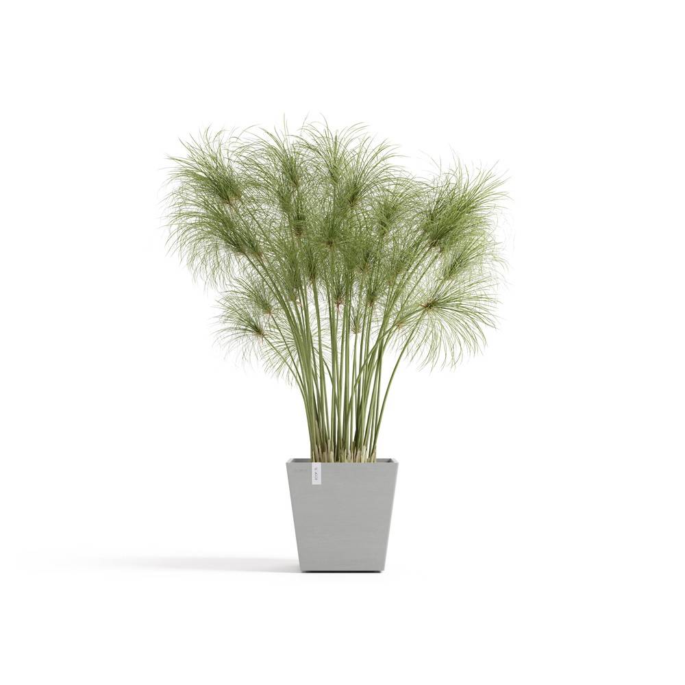 Ecopots - Pot Carré Rotterdam 25 Blanc Gris + réservoir d'eau - 25,2 x 25,2 x H. 24,5 cm - 10,7 L ECOPOTS - Imagen 1