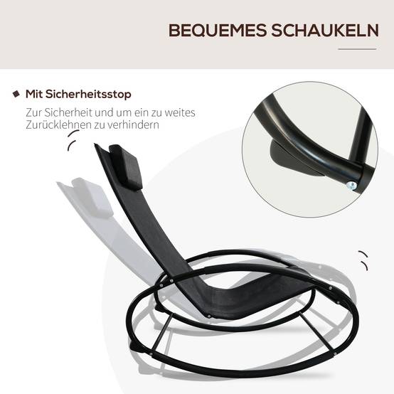 Fauteuil à bascule acier gris 105 x 62 x 88 cm - PANGIVO - Image 6