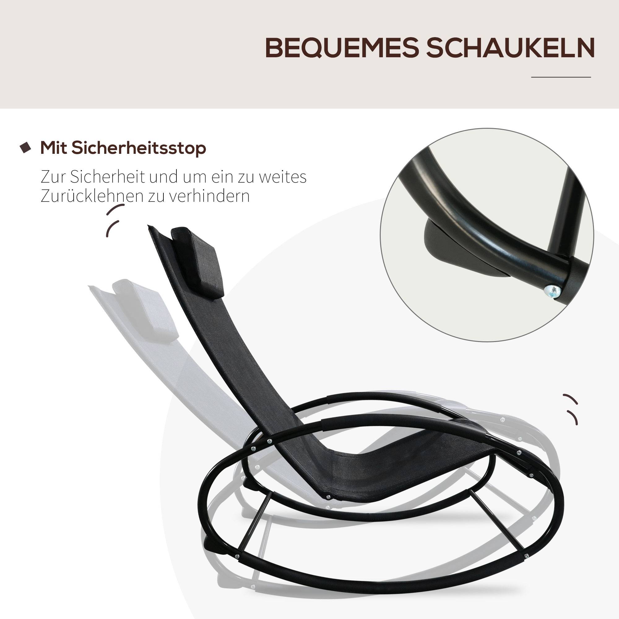 Fauteuil à bascule acier gris 105 x 62 x 88 cm - PANGIVO - Image 6
