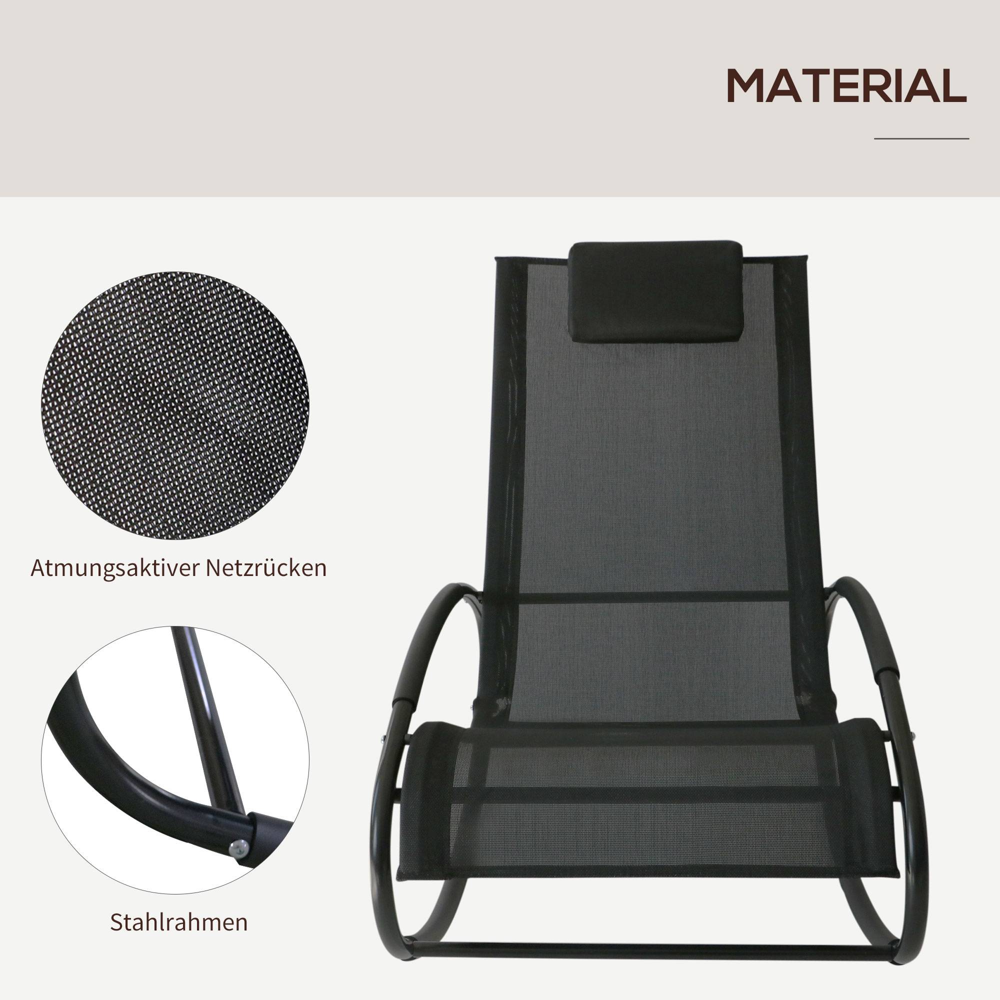 Fauteuil à bascule acier gris 105 x 62 x 88 cm - PANGIVO - Image 7