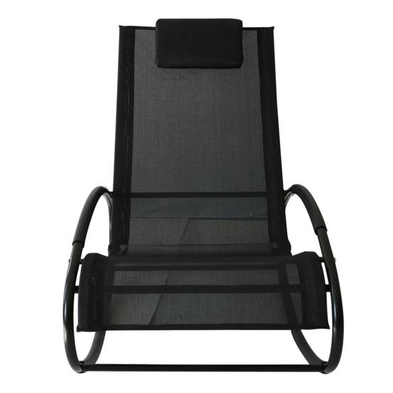Fauteuil à bascule acier gris 105 x 62 x 88 cm - PANGIVO - Image 2